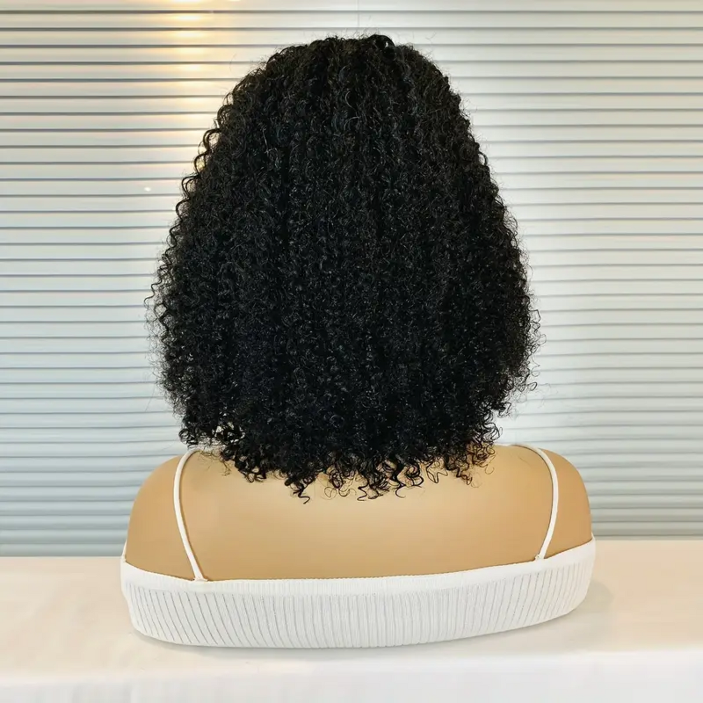 Perruque Bob en cheveux humains avec dentelle frontale 13x4 de 14 pouces, bouclée et crépue naturelle