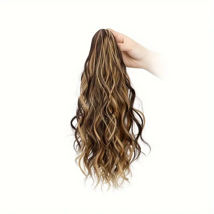 14 Inches Water Wave Curly Synthetic Clip In Ponytail Extension