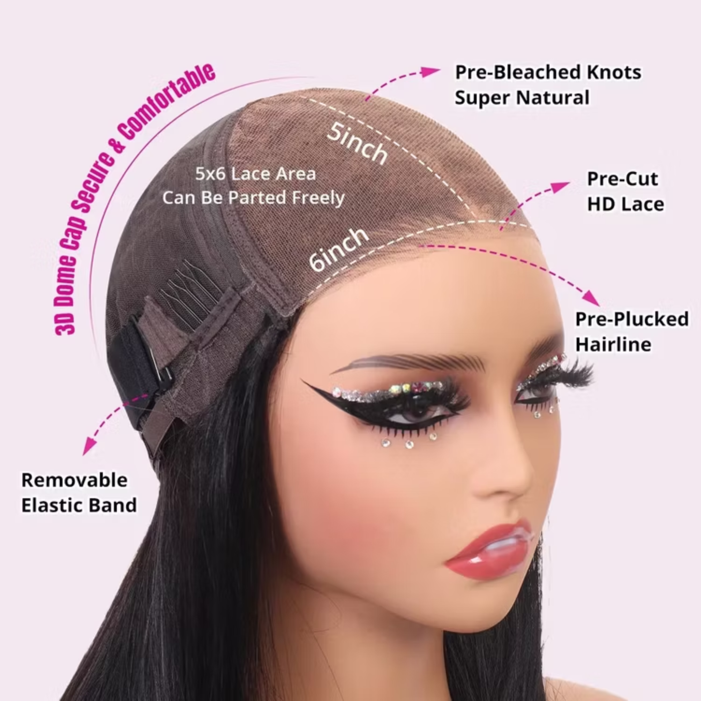 Perruque en cheveux humains Jerry Curly 5×6 HD Lace 16 po – Couleur bordeaux 99J