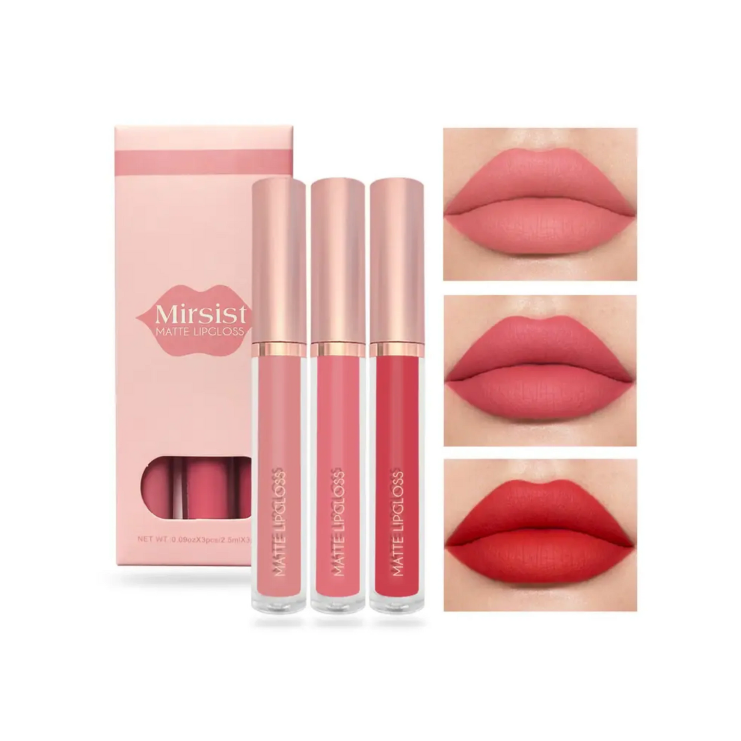Mirsist – 3-Piece Matte Lip Gloss Set
