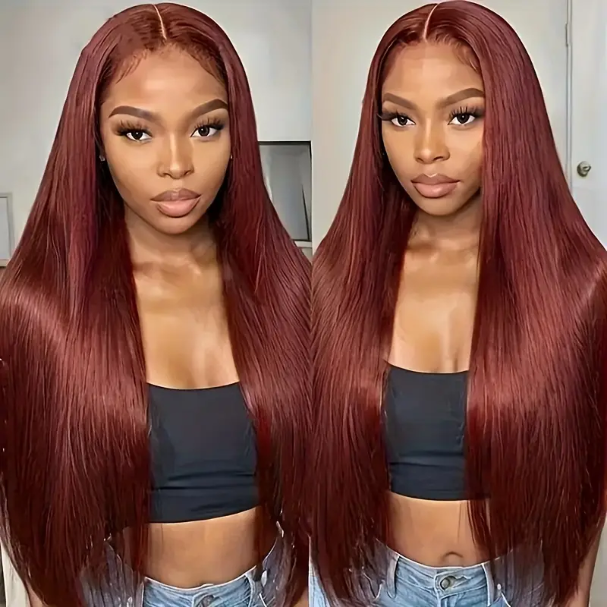 Auburn #33 Straight Wig – 13x4 Lace Frontal, 30