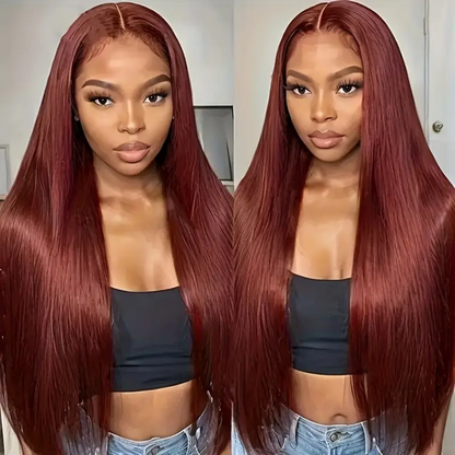 Timeless Beauty: 13x4 Lace Frontal Straight Human Hair Wig - 150% Density, 30 Inches, #33