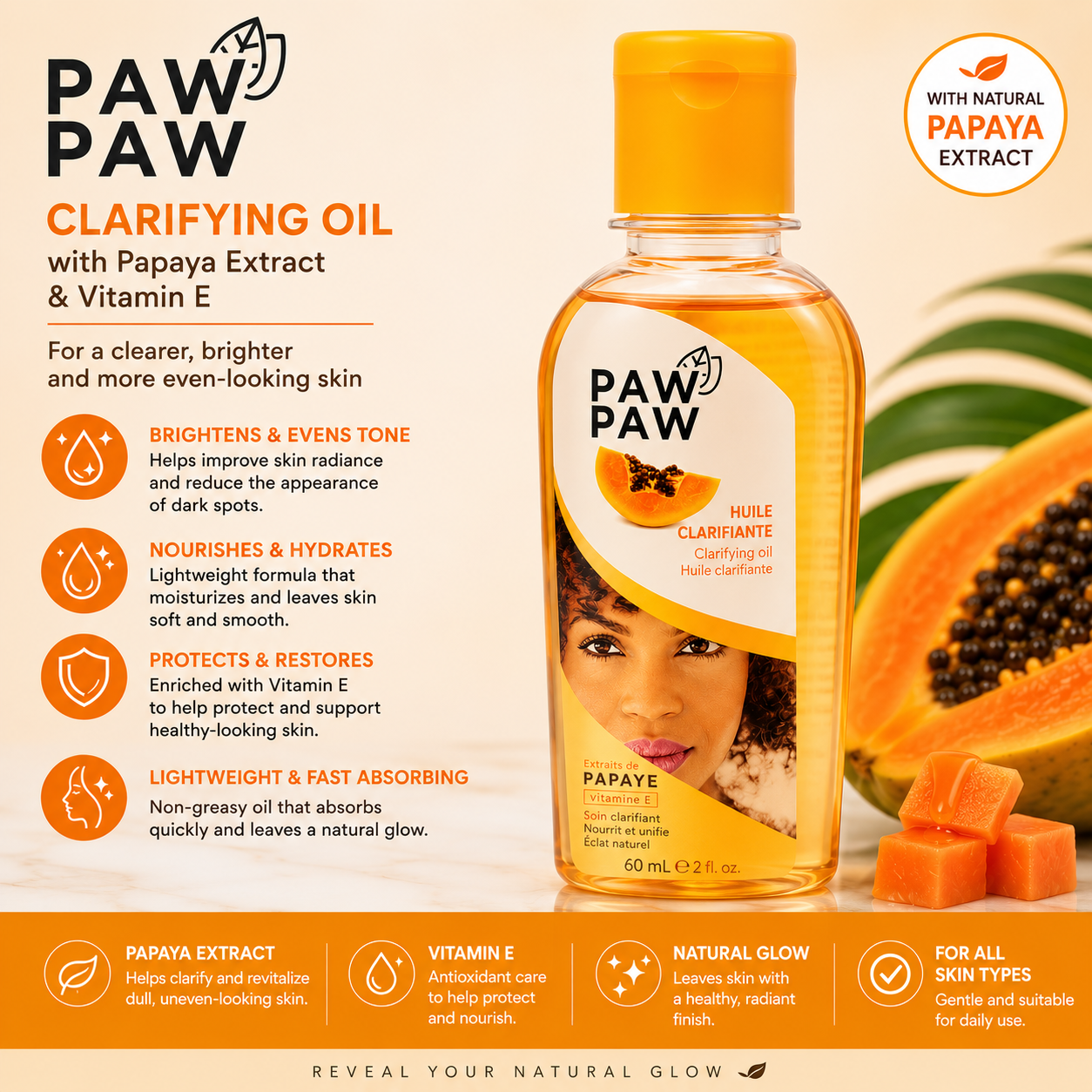 Paw Paw – Clarifying Oil with Papaya Extract & Vitamin E, 60 mL