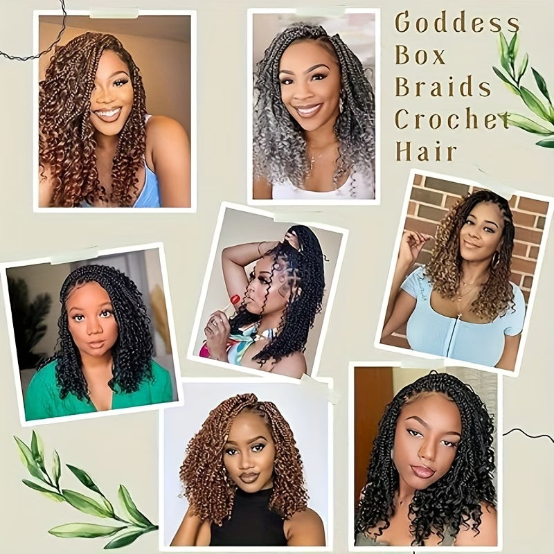Boho Goddess Crochet Braids 12″ – Curly-End Protective Braiding Hair for Natural Hairstyles Clessenza Beauty Store