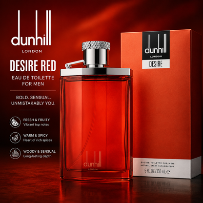 Dunhill Desire Red Eau de Toilette for Men – Warm Woody Oriental Cologne Spray