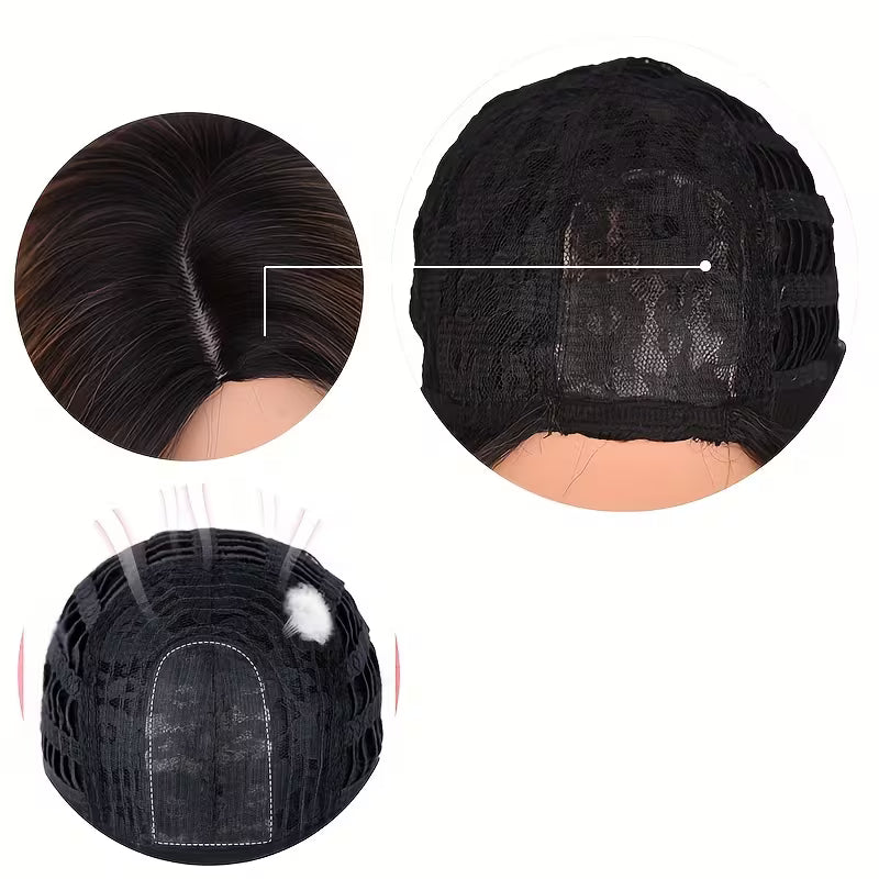 Short Ombre Bob Wig – Sleek Side Part Synthetic Pixie Cut Wig for Women
