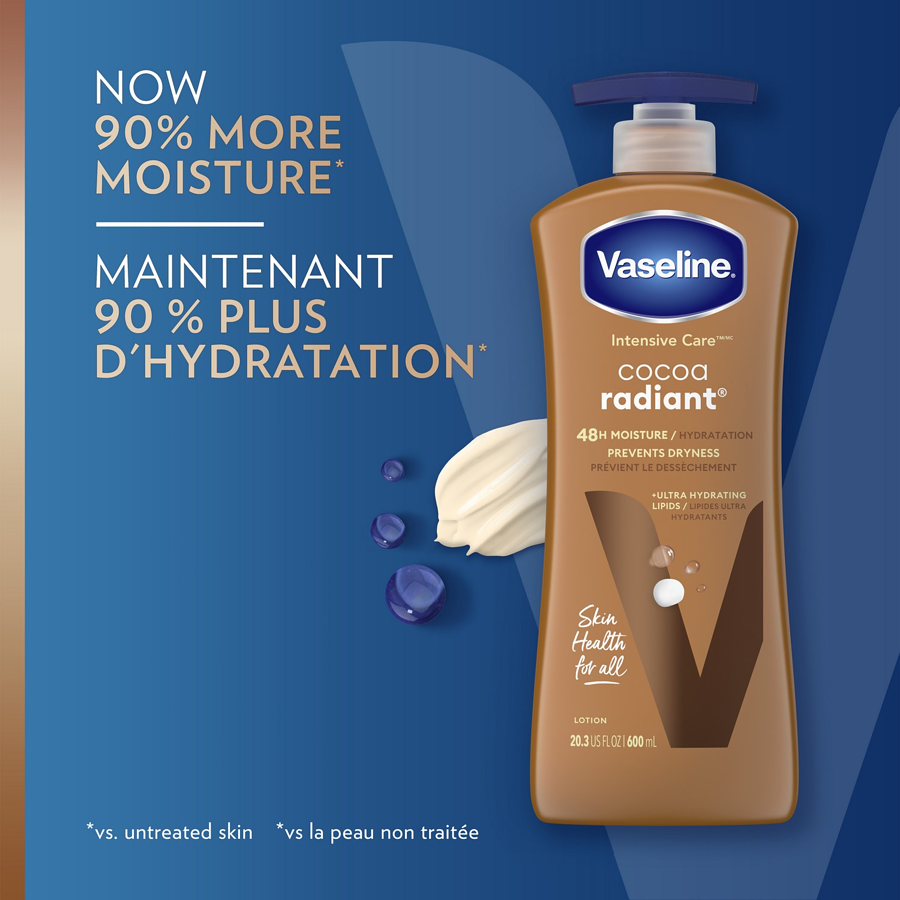 Vaseline - Intensive Care™ 48H Moisture + Ultra Hydrating Lipids Cocoa Radiant Body Lotion, 600ml