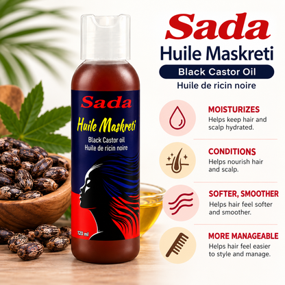 Sada – Black Castor Oil (Huile Maskriti), 120 mL Sada