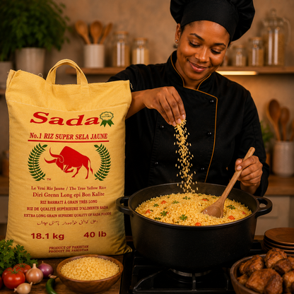 Sada – Riz basmati jaune Super Sela no 1, 40 lb