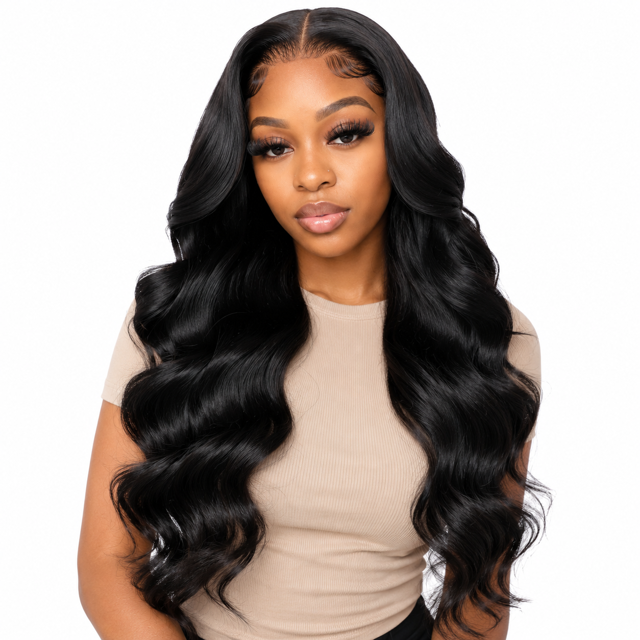 Perruque Lace Front en Cheveux Humains Body Wave 26" – Dentelle Suisse Transparente 13x4