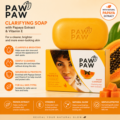 Paw Paw – Savon éclaircissant à l'extrait de papaye et à la vitamine E, 180 g