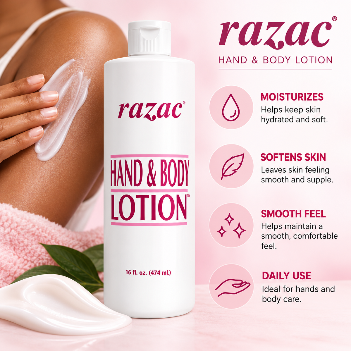Razac – Hand & Body Lotion, 16 fl oz Razac