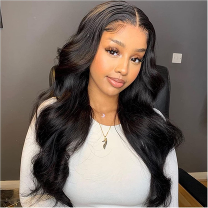 Perruque Lace Front en Cheveux Humains Body Wave 26" – Dentelle Suisse Transparente 13x4
