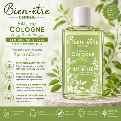 Bien-Être L'Original Eau de Cologne – Senteur Naturelle, 250 mL
