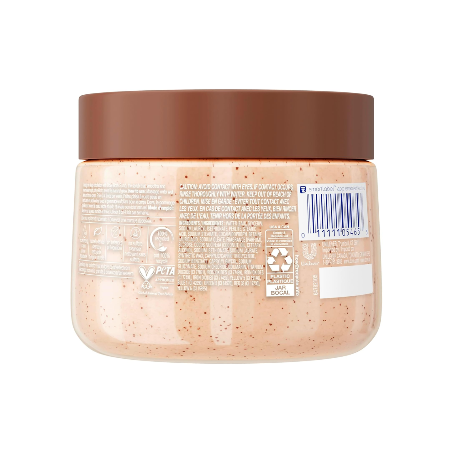 Dove – Gommage corporel Sucre brun et beurre de coco, 425 g