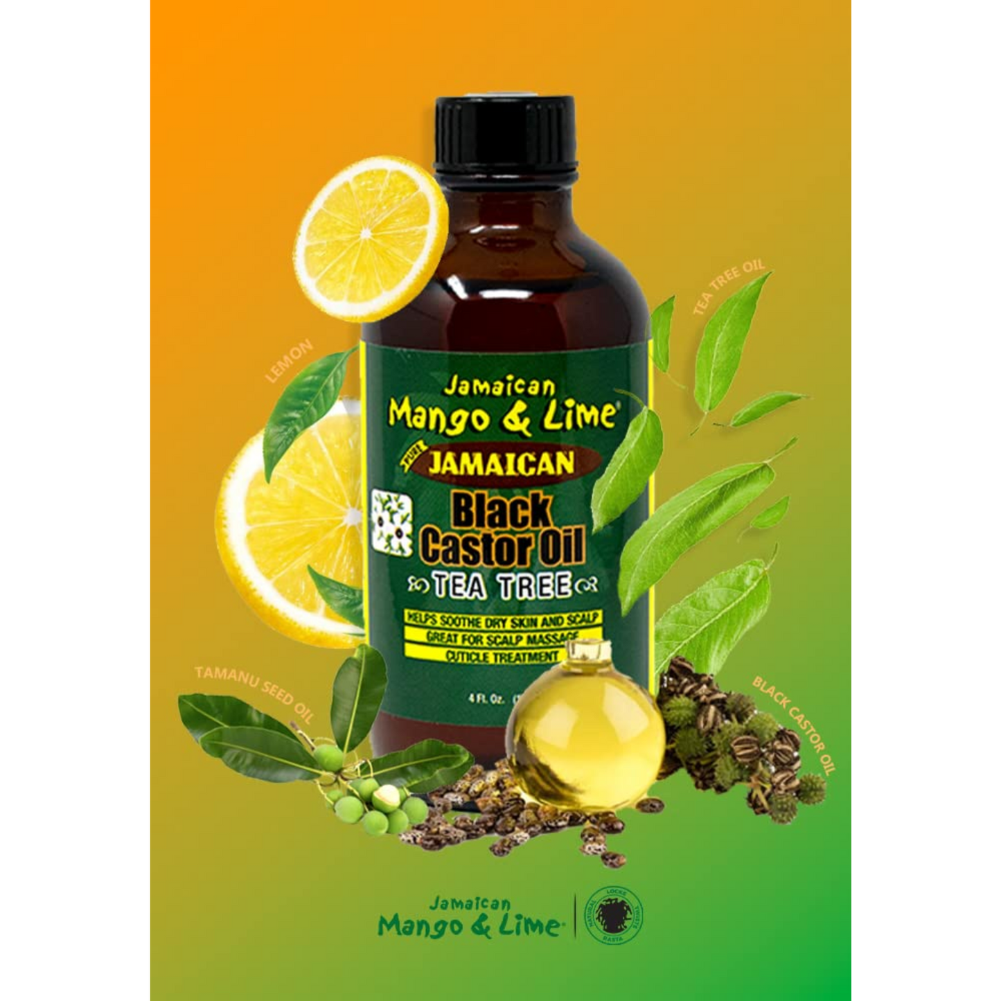 Huile de ricin noire et d'arbre à thé à la mangue et au citron vert de la Jamaïque, 113 g