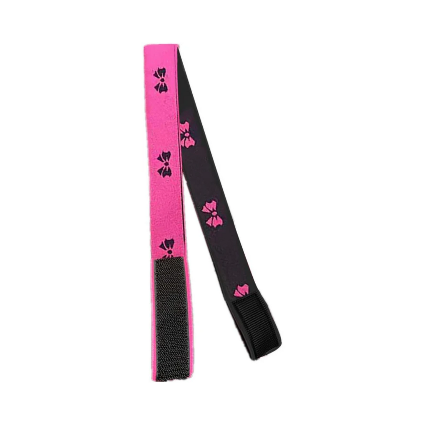 Banda elástica ajustable con borde envolvente – Rosa y negra