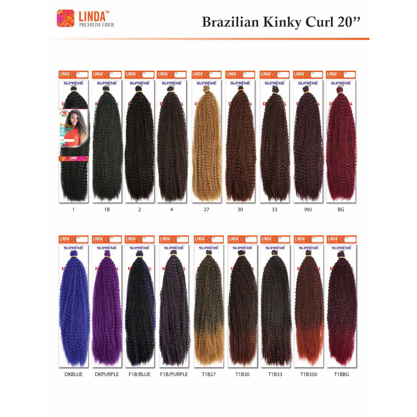 Linda Braiding Collection - Brazilian Kinky Curl, 20 in