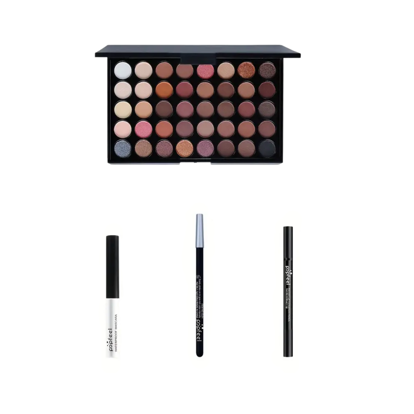 Set de maquillaje de ojos Popfeel "All Your Eye" – Paleta de 40 colores + herramientas, E40-01