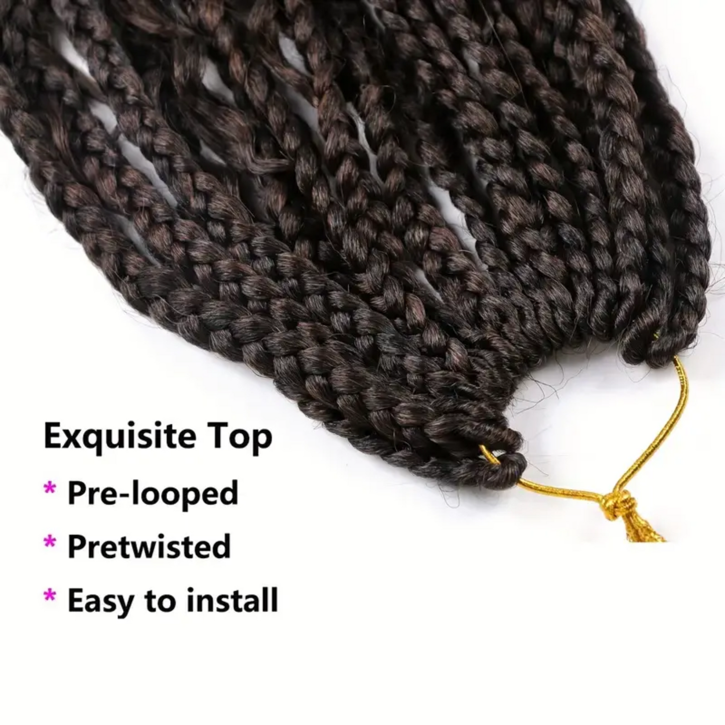 18 inches Box Braids Synthetic Crochet Hair w/ Curly Ends, T30#