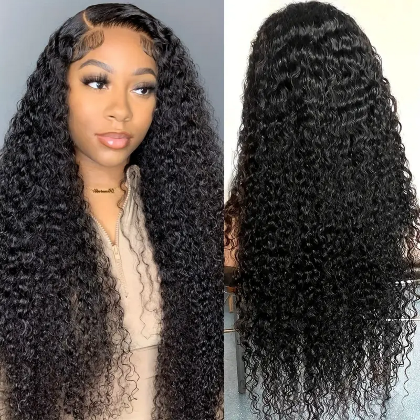 Natural Deep Wave 24-Inch 13x4 Lace Frontal Human Hair Wig