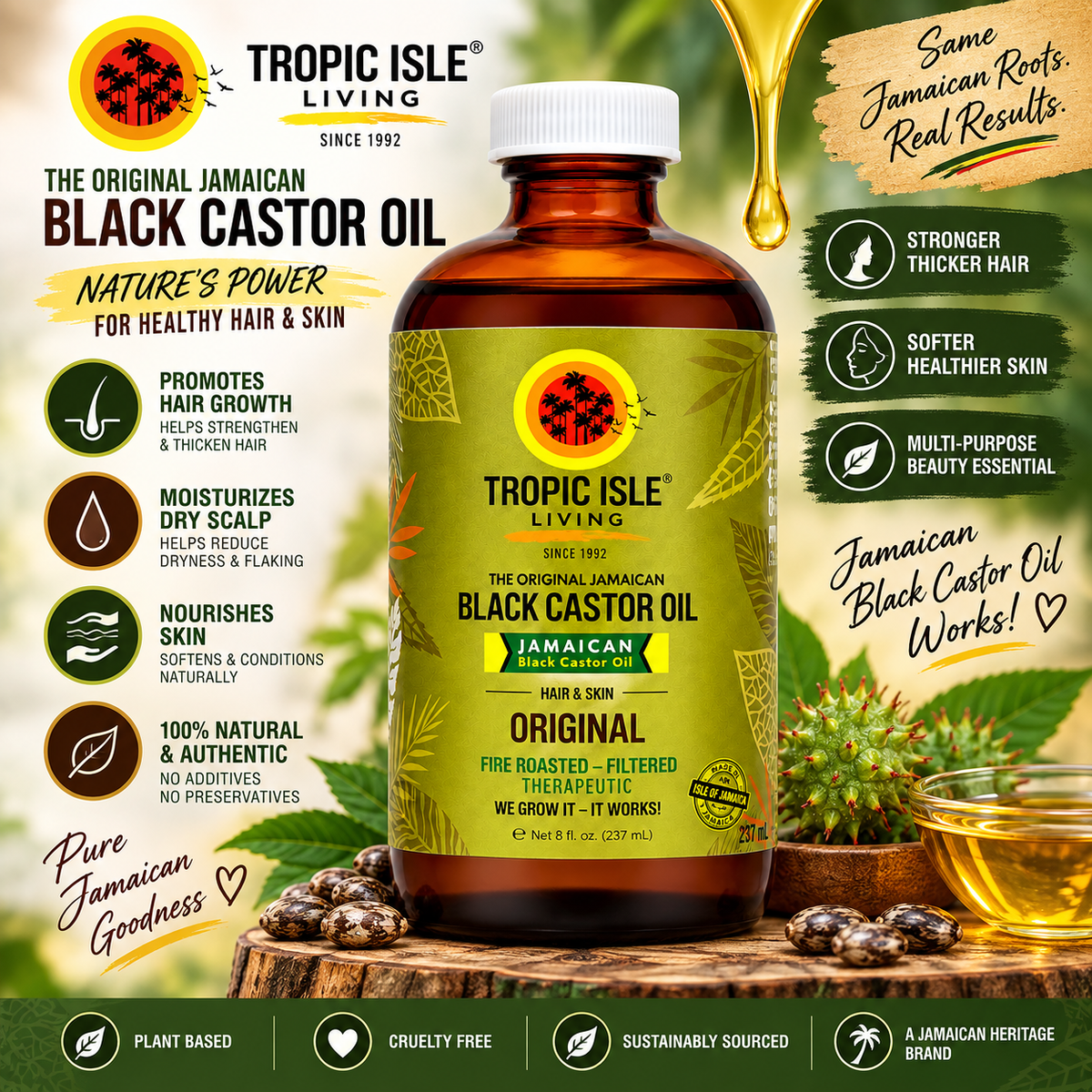 Tropic Isle Living – Jamaican Black Castor Oil Original, 8 fl oz Tropic Isle Living