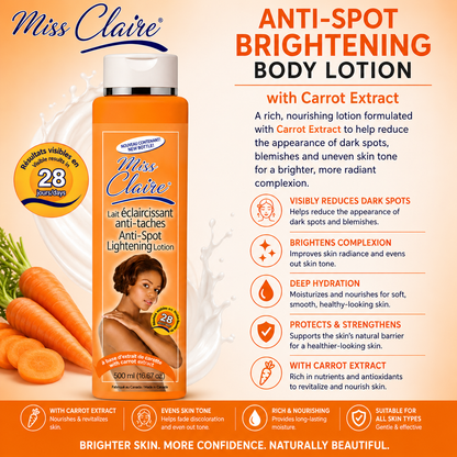 Miss Claire – Anti-Spot Brightening Body Lotion with Carrot Extract, 500 mL