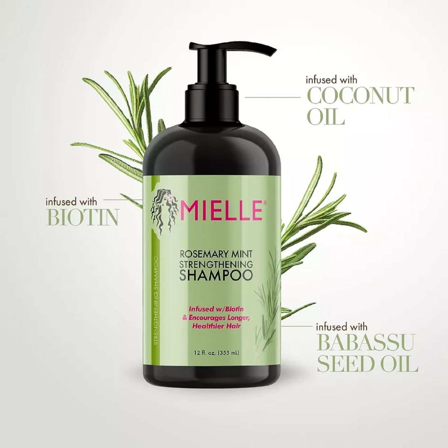 Mielle - Rosemary Mint Strengthening Shampoo, 12 OZ