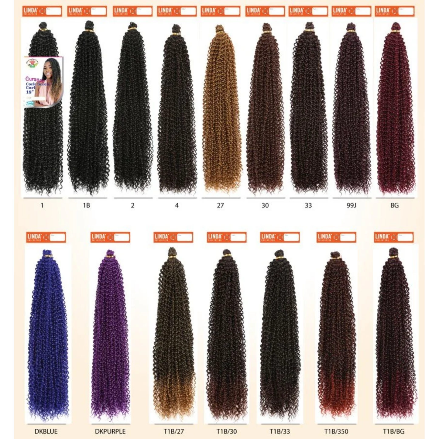 Linda Collection – Curacao Cork Screw Curl 18"