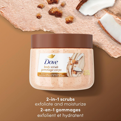 Dove – Gommage corporel Sucre brun et beurre de coco, 425 g