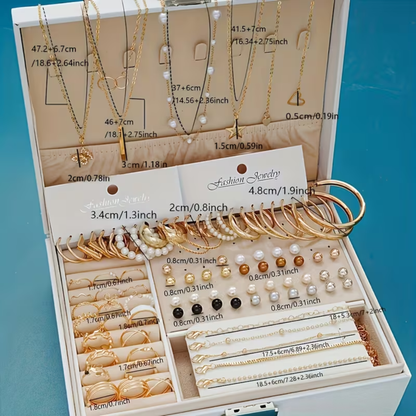 Ensemble de Bijoux Fantaisie – 56 Pièces (Sans Boîte)