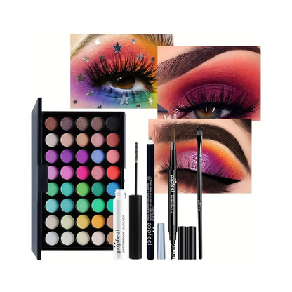 Set de maquillaje de ojos Popfeel "All Your Eye" en colores brillantes: paleta de 40 colores + herramientas, E40-02
