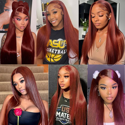 Timeless Beauty: 13x4 Lace Frontal Straight Human Hair Wig - 150% Density, 30 Inches, #33