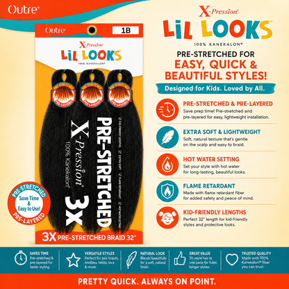 Outre – X-Pression Lil Looks 3X Pre-Stretched Braiding Hair 32"