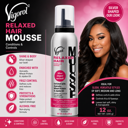 Vigorol – Relaxed Hair Mousse, 12 oz