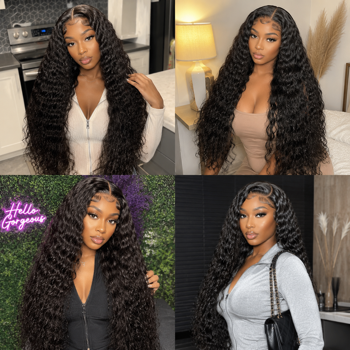 13×4 Lace Front Human Hair Wig – Luxury Water Wave 30″ – Natural Black – 180% Density Clessenza Beauty Store