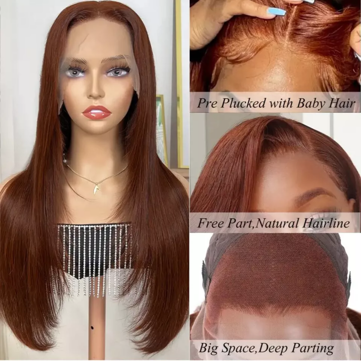 N33, 13x4 Lace Frontal Straight Human Hair Wig - 30 inches