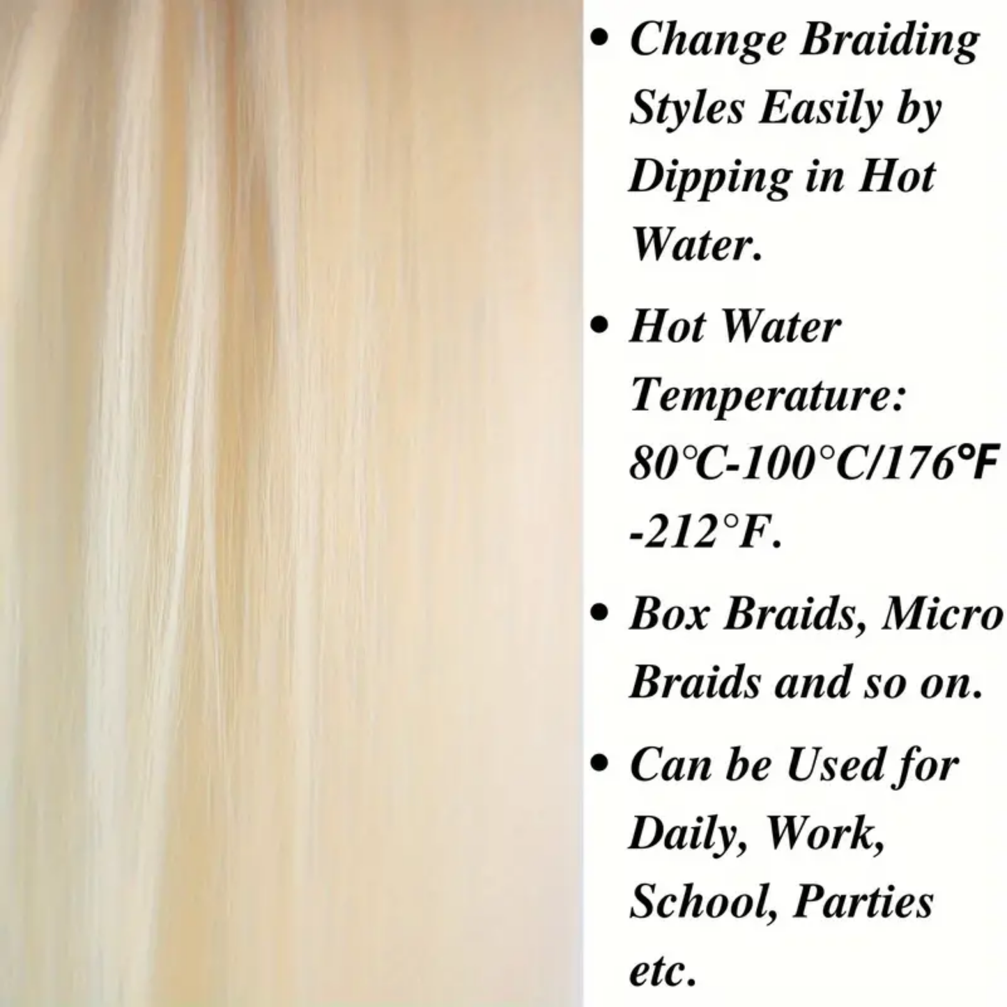 Blonde Beauty: Pre-Stretched Synthetic Braiding Hair Extension, #613