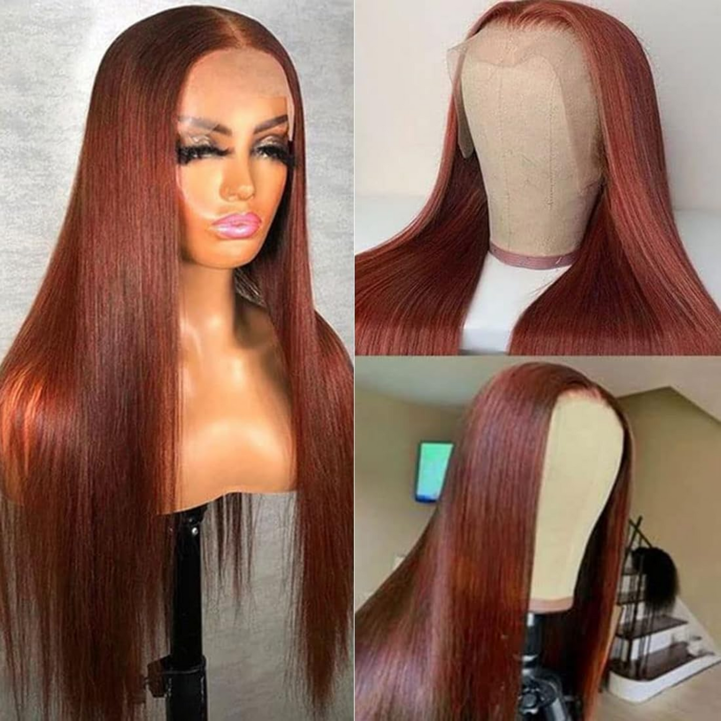 Timeless Beauty: 13x4 Lace Frontal Straight Human Hair Wig - 150% Density, 30 Inches, #33