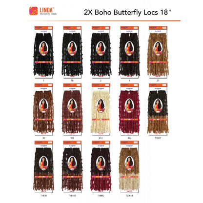 Linda Braiding Collection - 2X Boho Butterfly Locs 18"