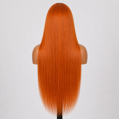 13×4 Lace Front Human Hair Wig – Straight 26″ – #350 Orange Ginger Clessenza Beauty Store