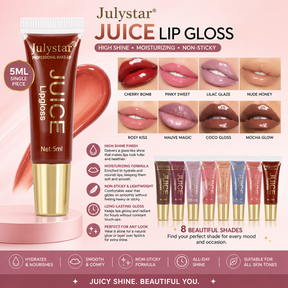 Julystar Juice Lip Gloss – High Shine Moisturizing Lip Gloss (Single Piece, 5ml)