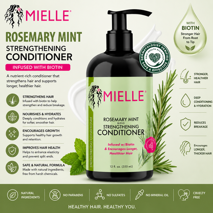 Mielle – Rosemary Mint Strengthening Conditioner with Biotin, 12 fl oz Mielle Organics