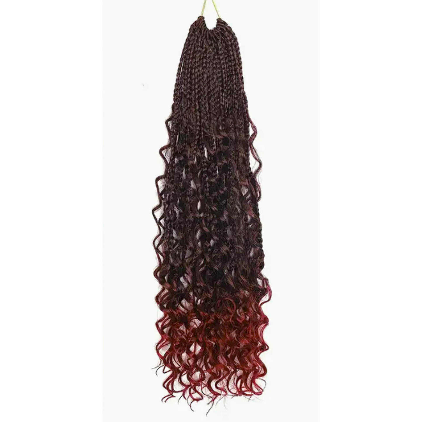 18 inches Box Braids Synthetic Crochet Hair w/ Curly Ends, TBUG#