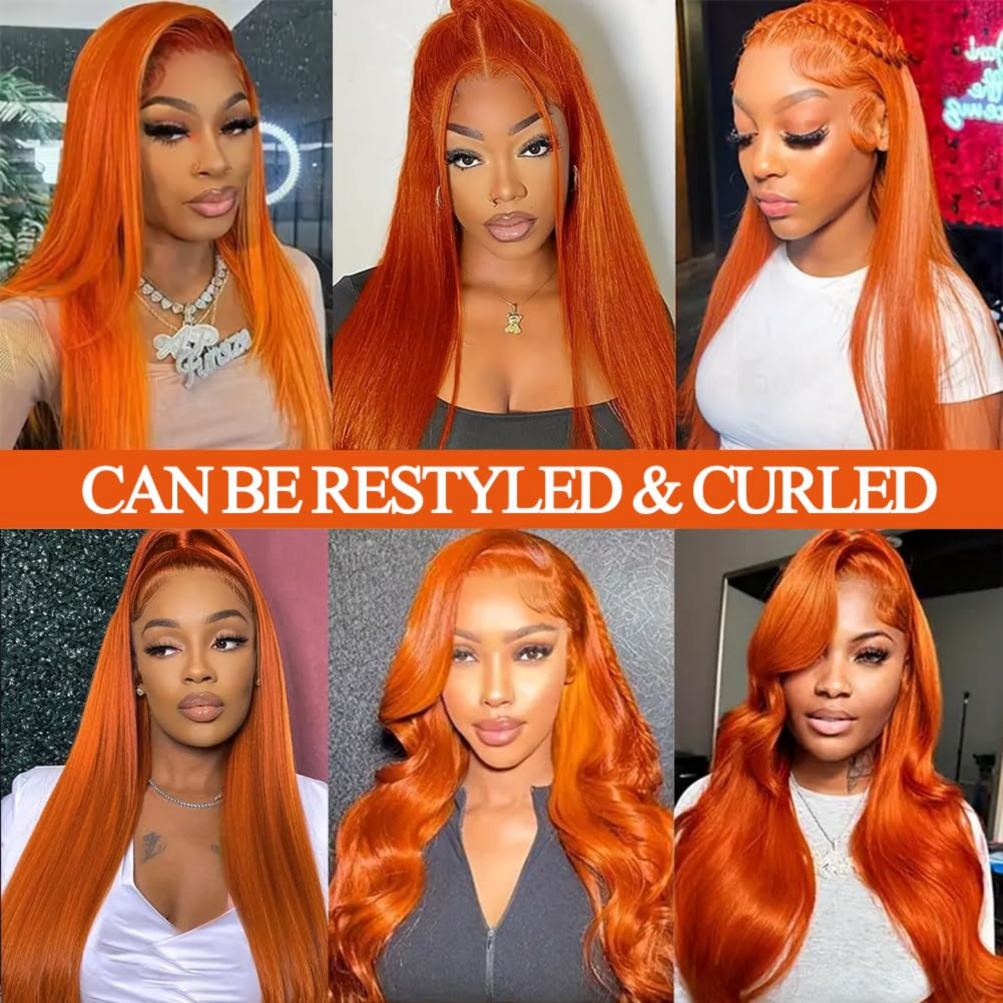 13x4 Lace Frontal Straight Ginger Human Hair Wig - 230% Density, 32 inches