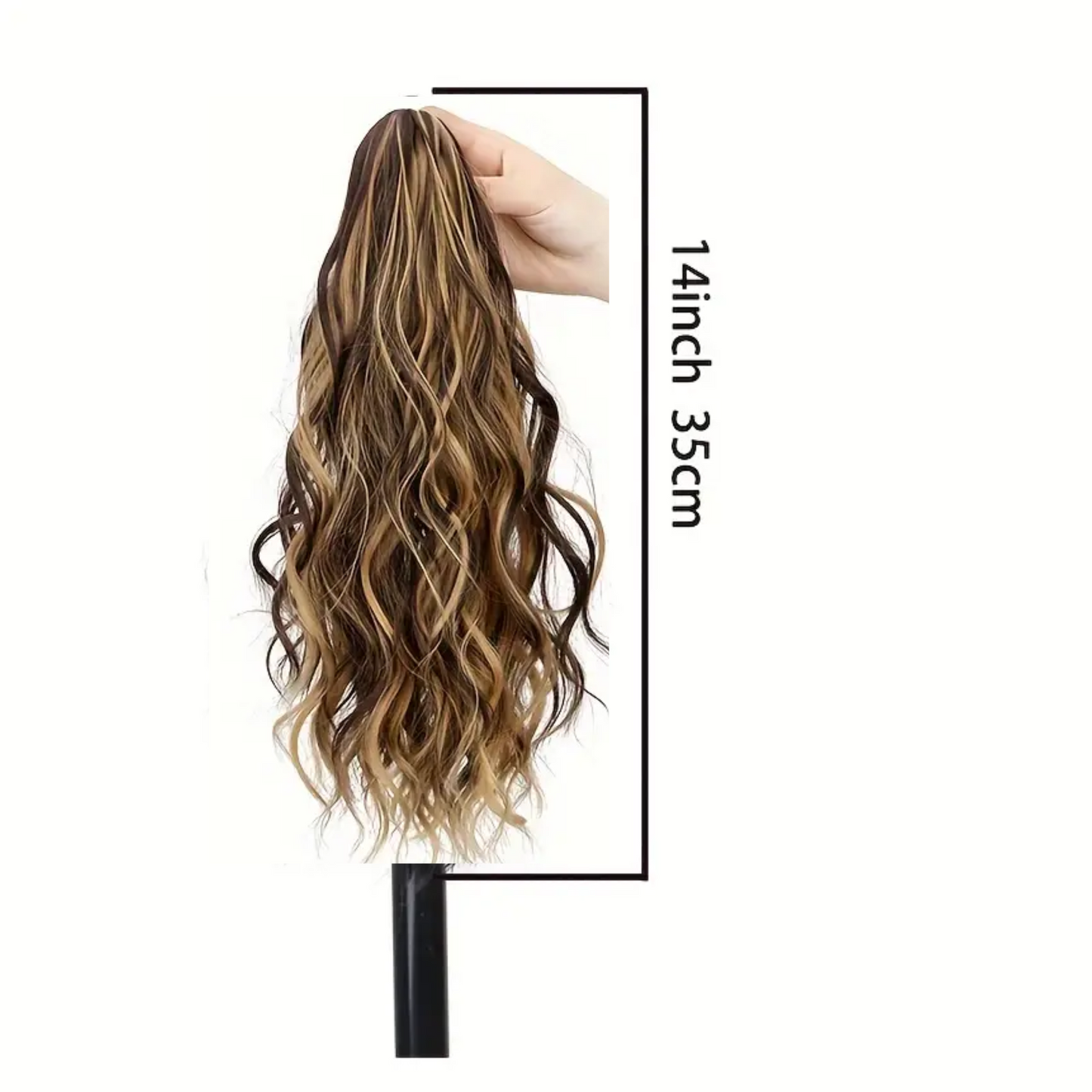 14 Inches Water Wave Curly Synthetic Clip In Ponytail Extension