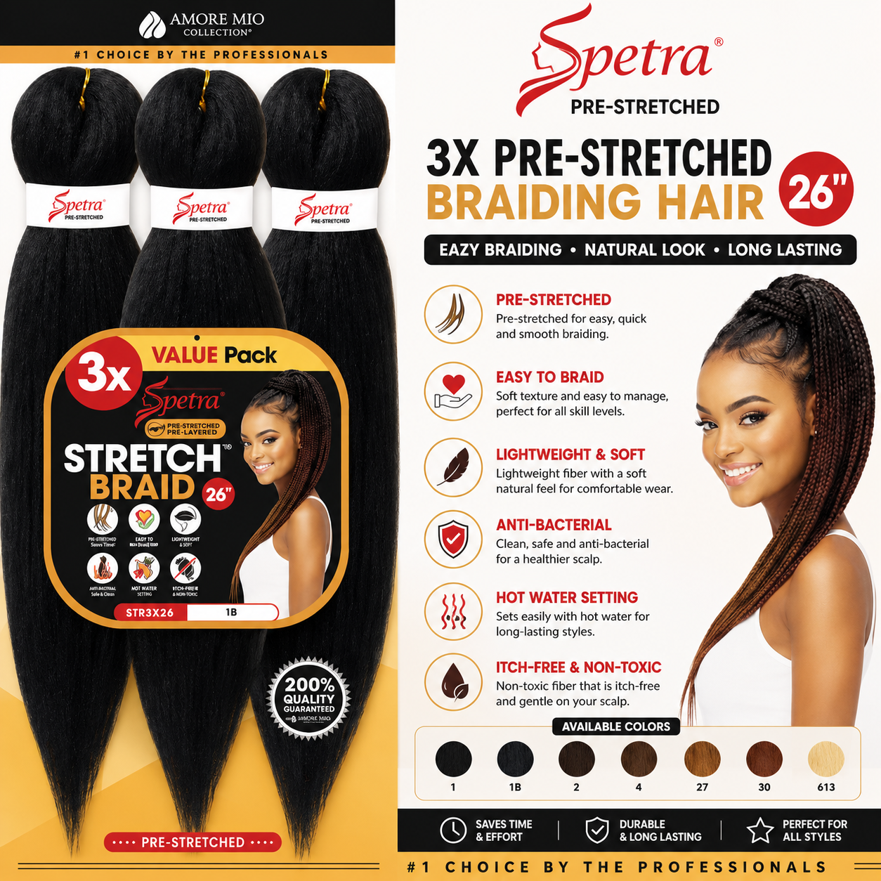 Amore Mio – Spetra Tresses Pré-Étirées 3X 26 po