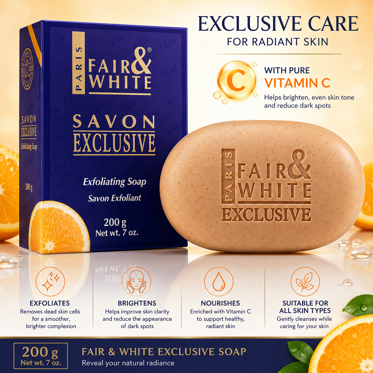 Fair and White – Exclusive Soap With Pure Vitamin C, 200g