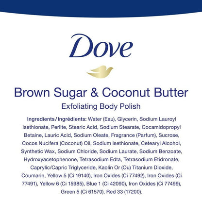 Dove - Brown Sugar & Coconut Butter Exfoliating Body Scrub for Silky Smooth Skin