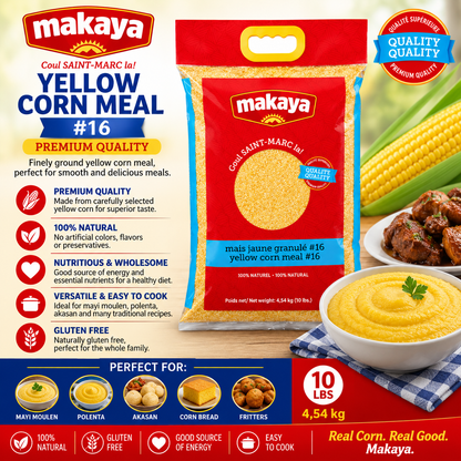 Makaya – Premium Yellow Corn Meal #16, 10 lb